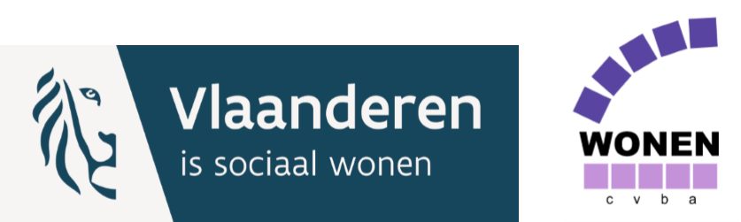 Logo VMSW Vlaanderen is sociaal wonen en logo cvba Wonen